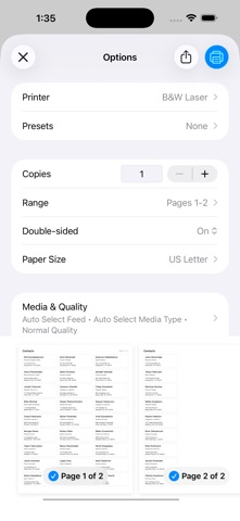 Contacts Printer Screenshot 2 of 3