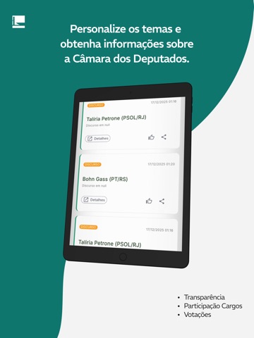 Câmara dos Deputados iPad screenshot 2