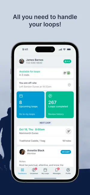 ClubUp Caddies iPhone screenshot 1
