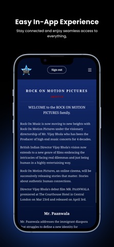 ROCK ON MOTION PICTURES iPhone screenshot