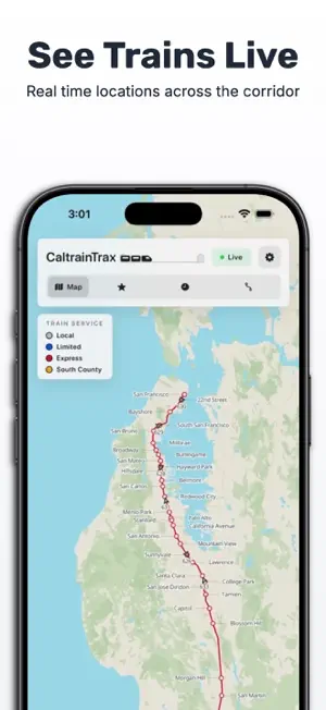 CaltrainTrax screenshot 1