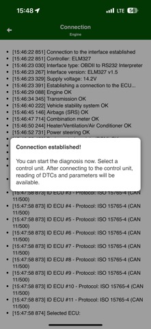 MotorData OBD ELM car scanner iPhone screenshot
