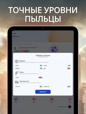 Загрязнение • Пыльца • Виджет iPad screenshot 2