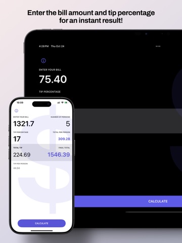 Tipio – Quick Tip Calculator iPad screenshot