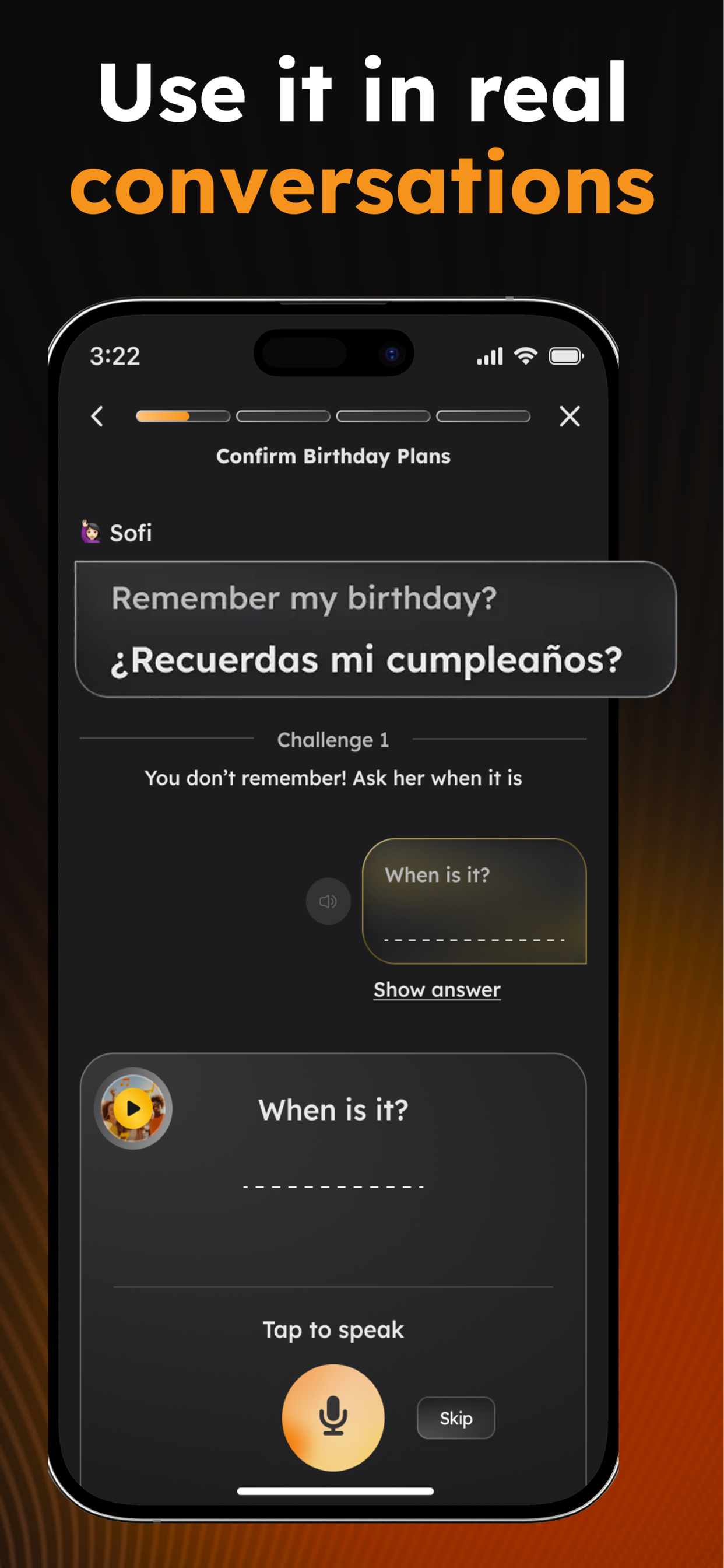 Lingotune - Learn Spanish screenshot 4