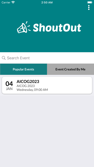 ShoutOut Events Screenshot