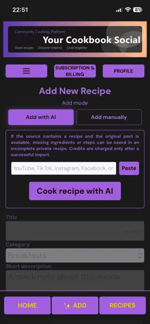 CookbookSocial: AI Recipe Book screenshot 2