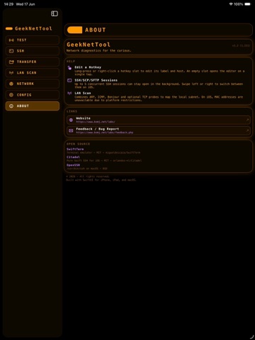 GeekNetTool iPad screenshot