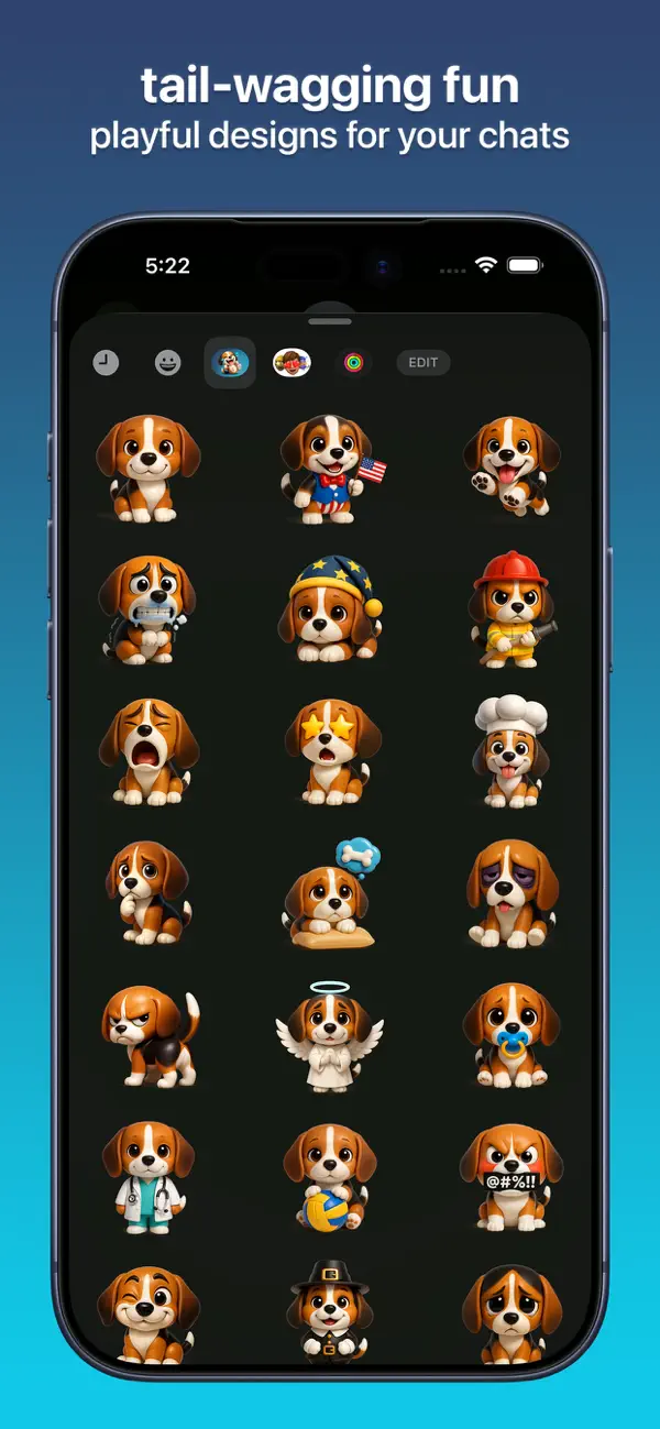 #3. Beagle Emojis (iOS) De: Luis Maldonado