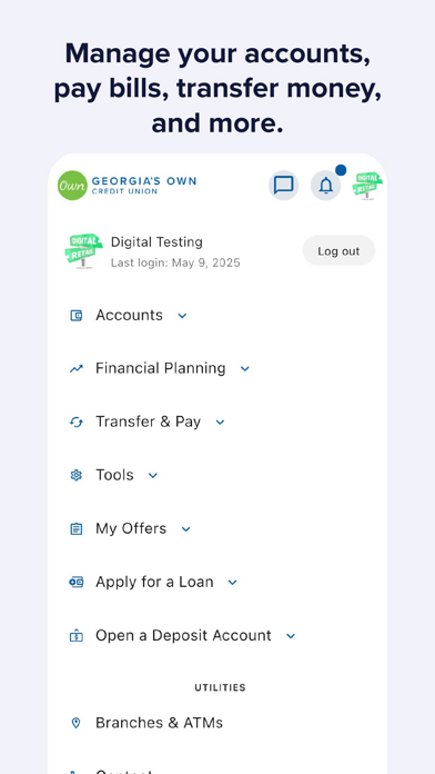 Georgia's Own Credit Union iPhone screenshot 4 - Finance app