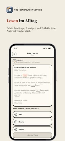 fide Test: Deutsch Schweiz iPhone screenshot