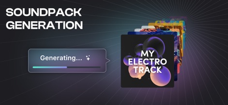 Remixlive - Make Music & Beats - Experience the generation of personalized sound packs with a clear progress indicator, leading to a stack of uniquely designed album covers.