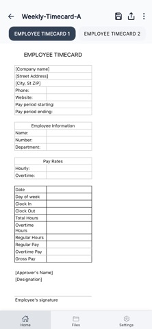 Employee Timesheet iPhone screenshot