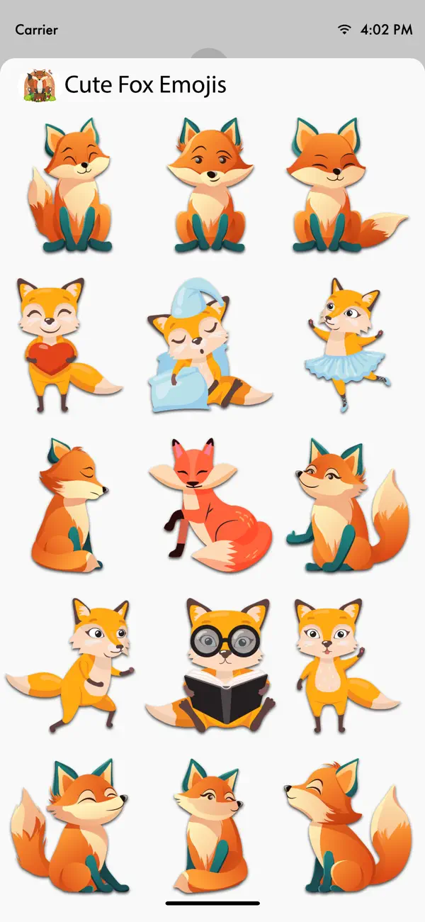 Screenshot #2 pour Cute Fox Emojis