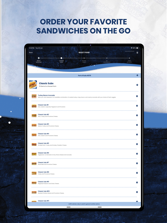 Port of Subs iPad screenshot 4 - Food & Drink app