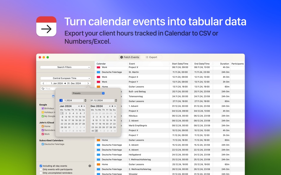 Export Calendars Pro - 1.14 - (macOS)