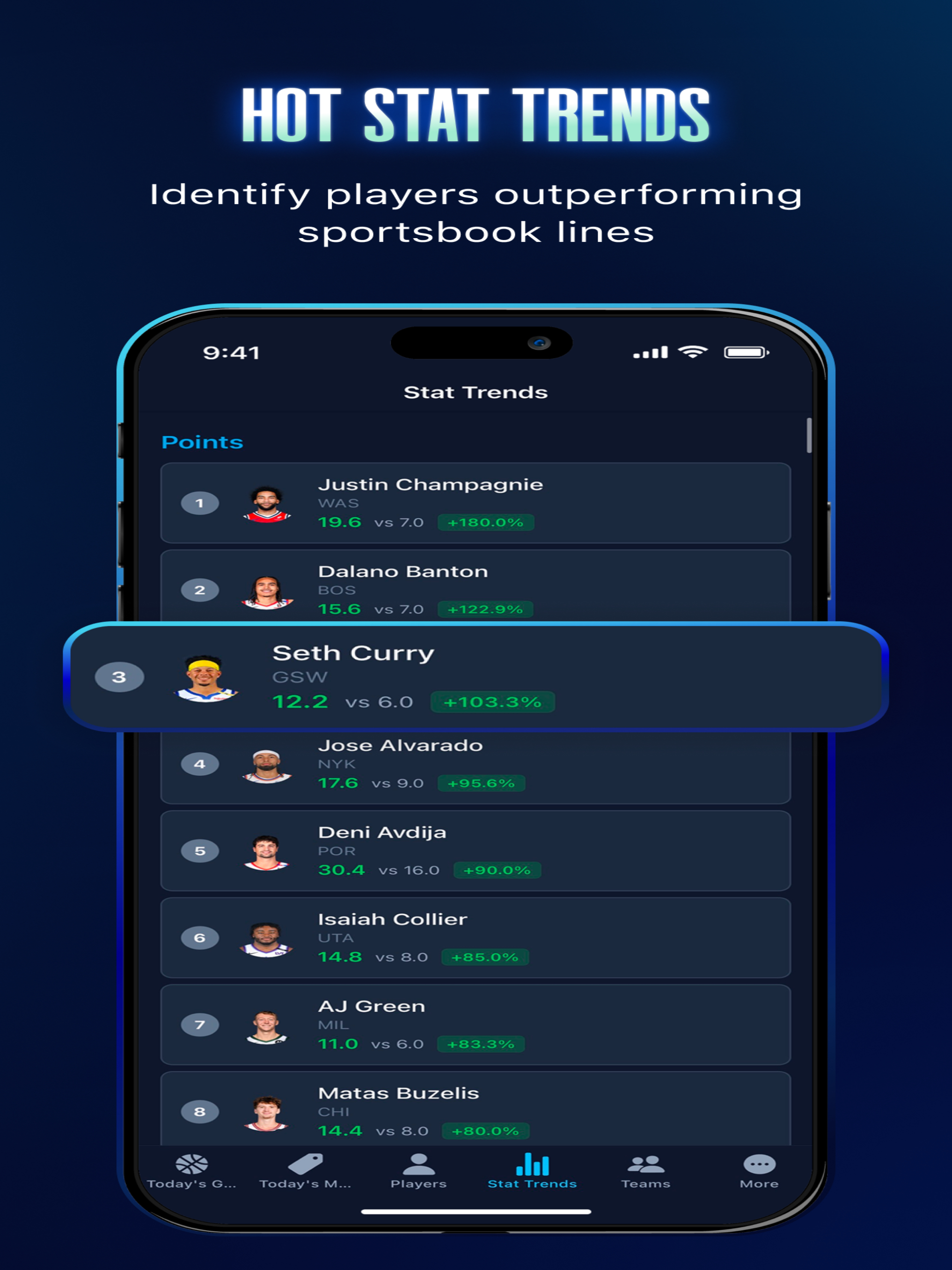 ClutchBasket: Player Props screenshot 15