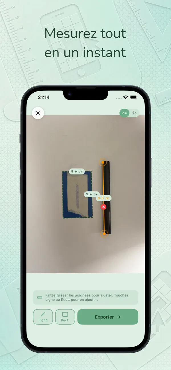Screenshot #3 pour VisualRuler: Règle Photo