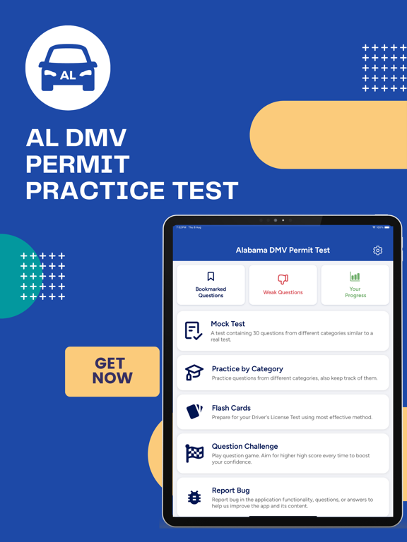 AL DMV Permit Practice Test iPad screenshot 1 - Education app