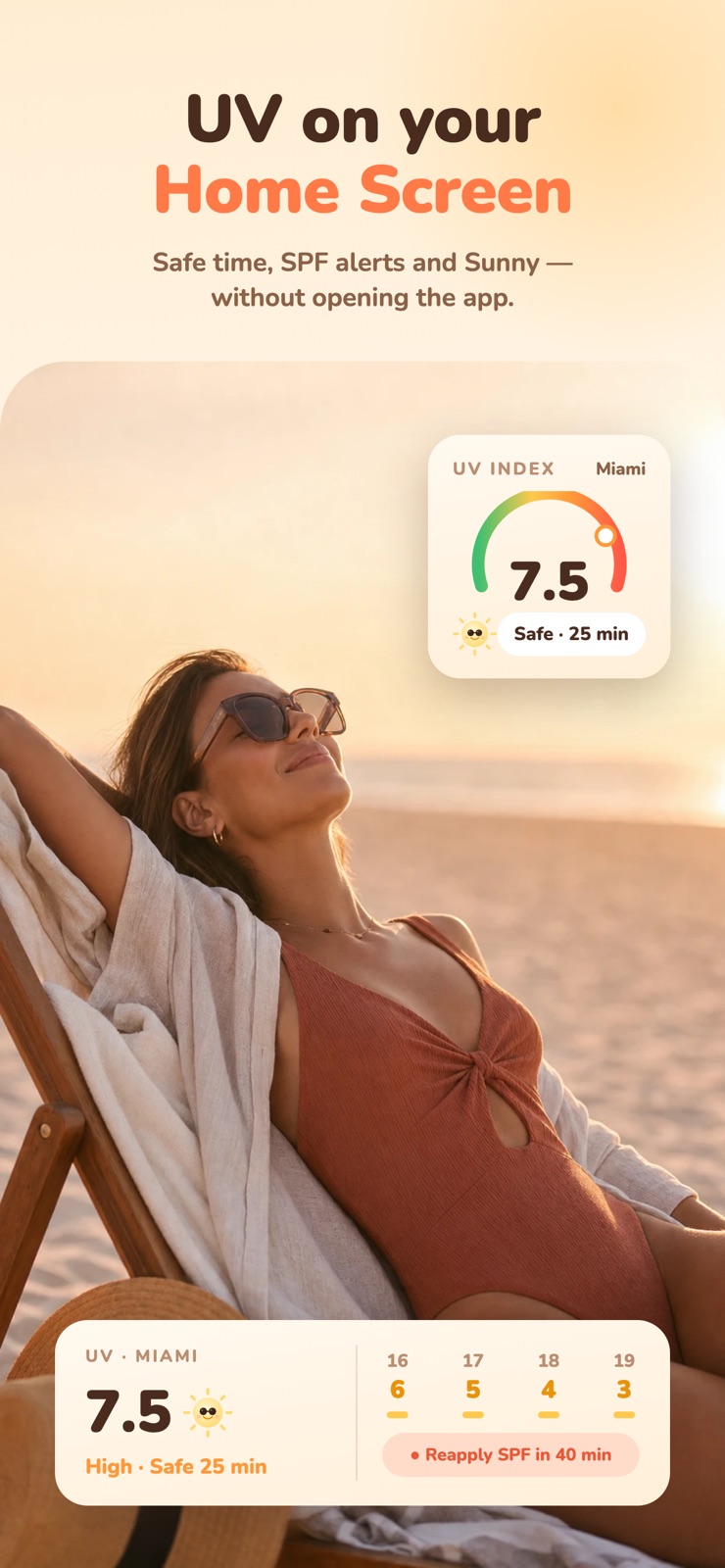 Tan Timer: UV Index & Tan iphone screenshot 2