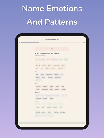 Thought Tracker CBT iPad screenshot