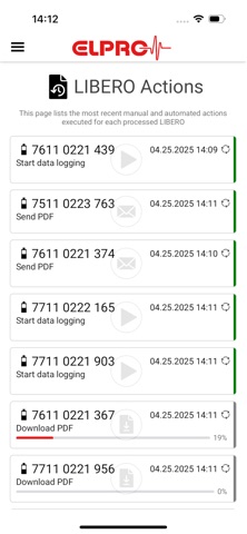 LIBERO Cx BLE iPhone screenshot