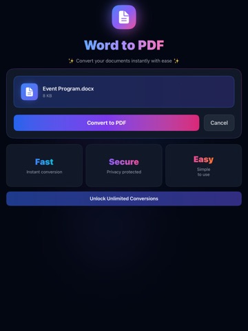 Word to PDF Converter DOCX iPad screenshot