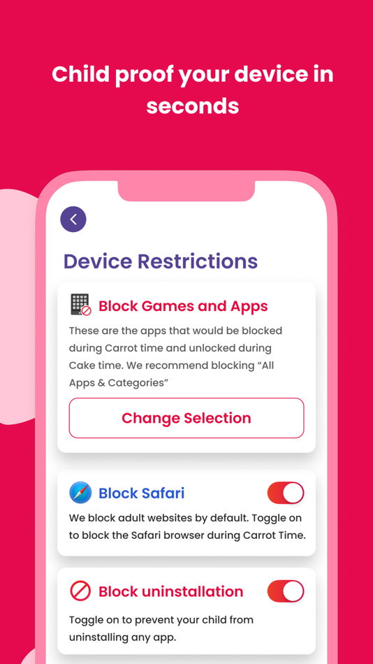 #4. Parental Control: Carrots&Cake (iOS) Podle: MagicHabits Labs Limited