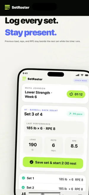 SetRoster: Trainer Log screenshot 2
