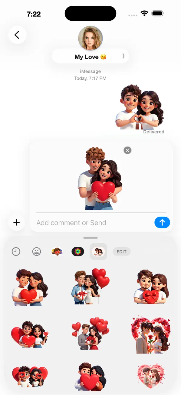 Screenshot #1 pour Cute Love Couple - WA Stickers