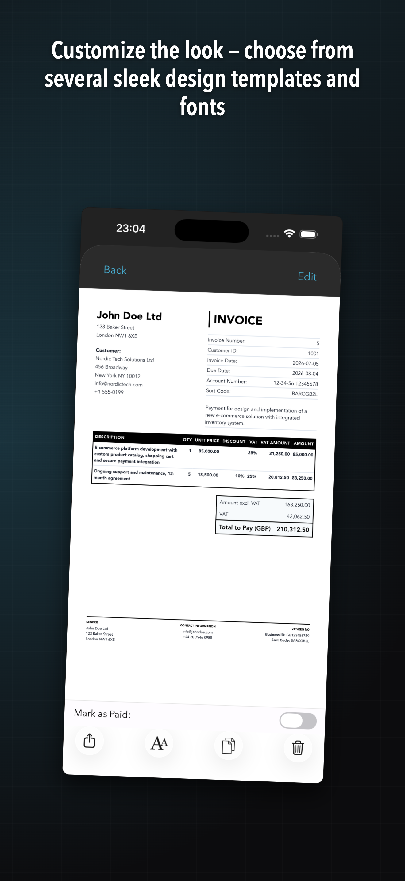 Invoice Template Pro screenshot 2