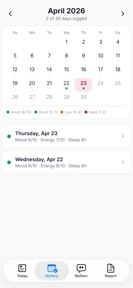 Hormone Health Log screenshot