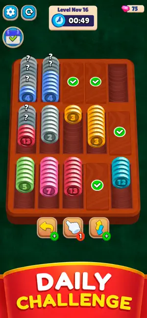 Pocket Sort: Coin Merge Puzzle iPhone screenshot 5