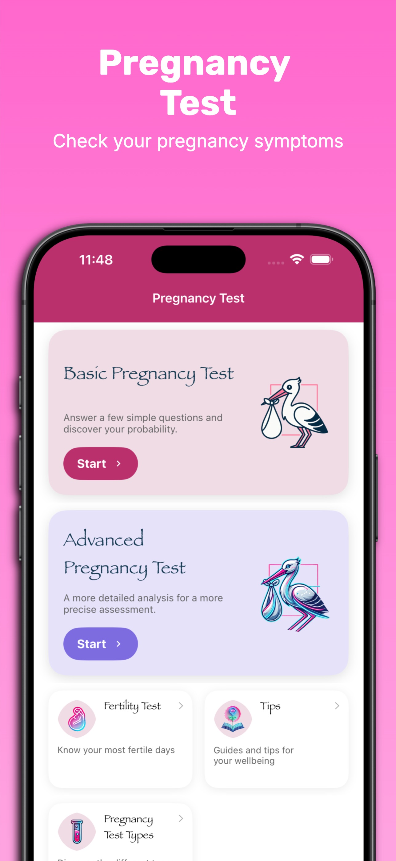 Screenshot 1 of Pregnancy Test Quiz & Checker