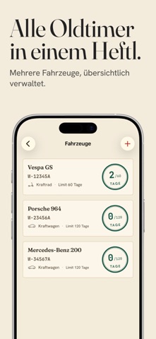 heftl.at: Oldtimer-Fahrtenbuch iPhone screenshot