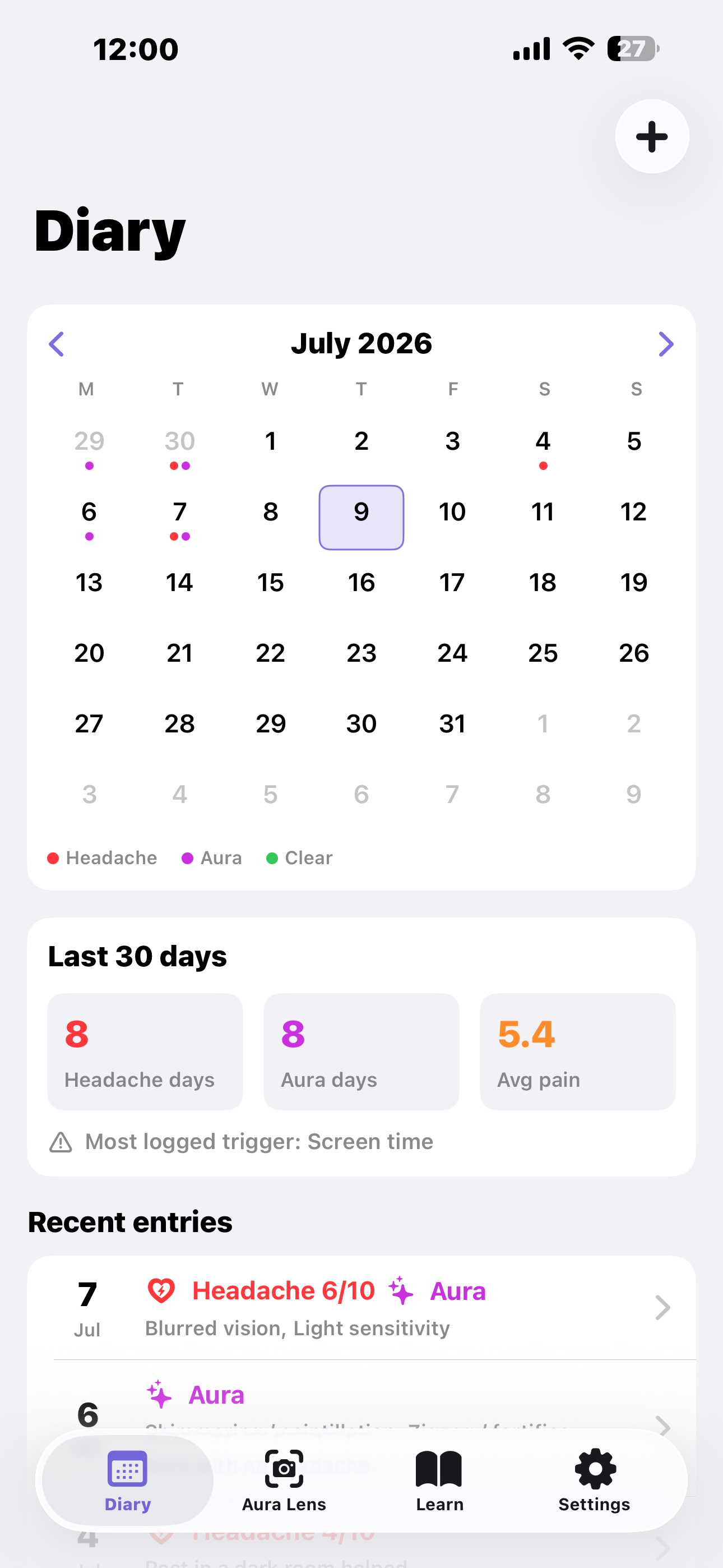 Migraine Cam - Headache Diary screenshot 5