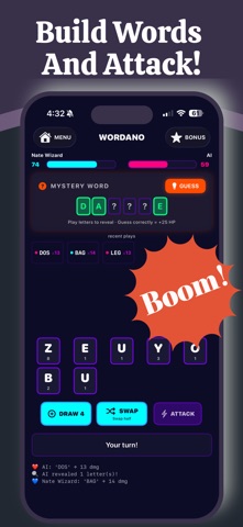 Wordano - Battle Word Game iPhone screenshot