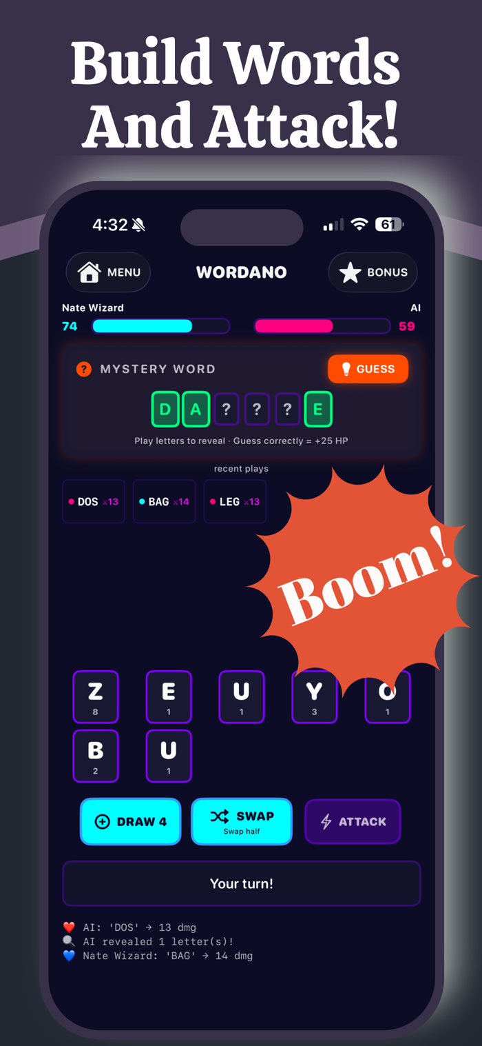 Wordano - Battle Word Game
