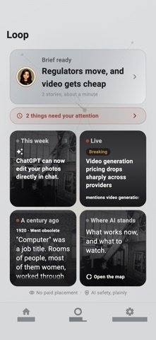 Loop: Your AI News & Briefings iPhone screenshot 1