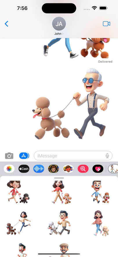 Poodle Walk Stickers