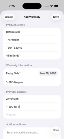 Extended Warranty Tracker Screenshot 2 of 3
