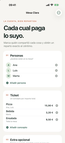 Mesa Clara: Divide cuentas Screenshot 1 of 2