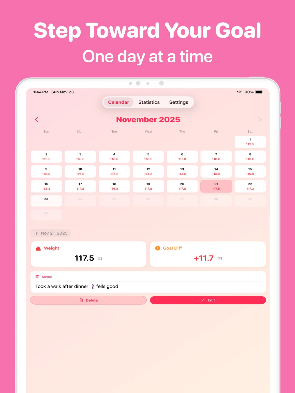 Suivi de Poids & Maigrir iPad screenshot 3