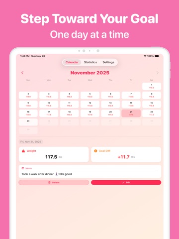 Weight Loss Tracker Pro iPad screenshot