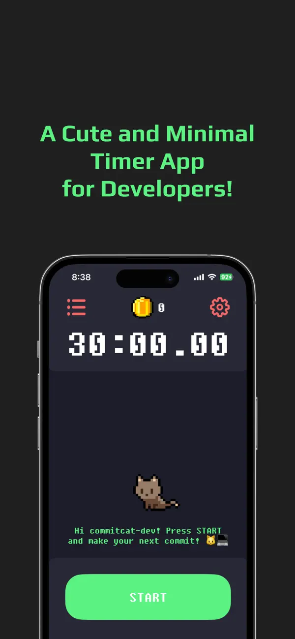 #1. CommitCat - Focus, Commit (iOS) Podle: LEE JAEYOUNG