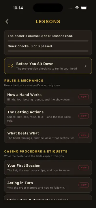 Texas Holdem Tutor: Lessons screenshot 2