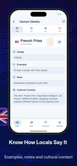 English Variants: US UK AU iPhone Ekran Görüntüsü 2