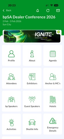 bpSA Dealer Conference 2026 iPhone screenshot