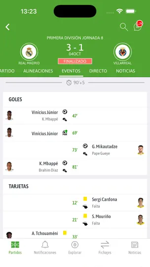 Captura de pantalla de BeSoccer Plus en iPhone 3
