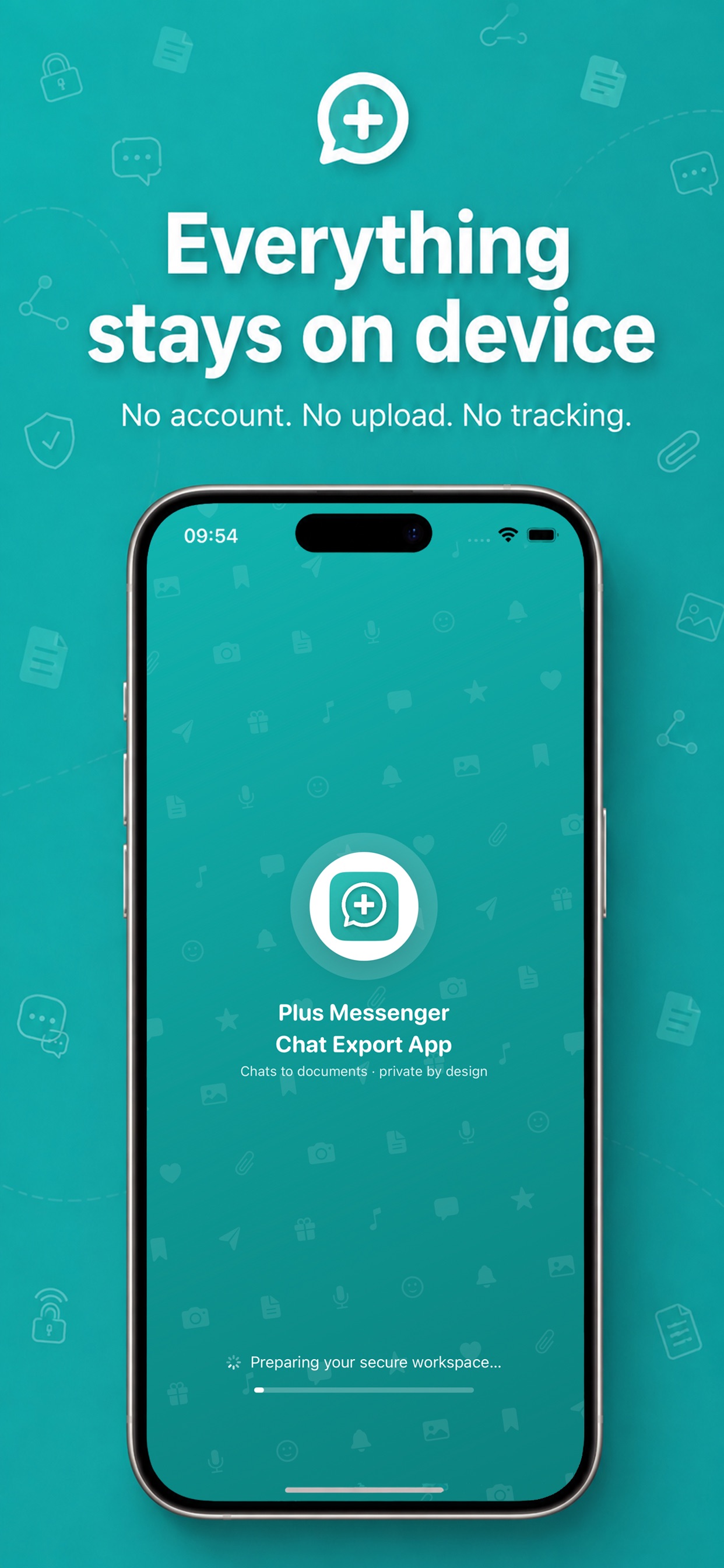 Screenshot 1 of Plus Messenger Chat Export App